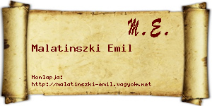 Malatinszki Emil névjegykártya
